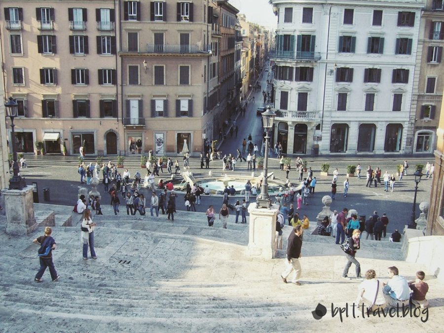 At the top of the Spanish Steps in Rome.