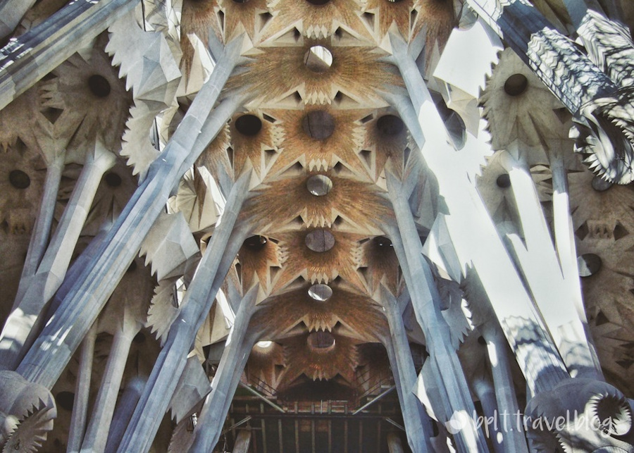 Inside the La Sagrada Familia, Barcelona.