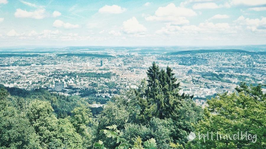 Panoramic city view from Uetliberg, Zurich.